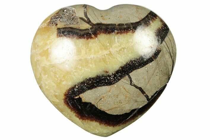Polished Septarian Heart - Madagascar #205172